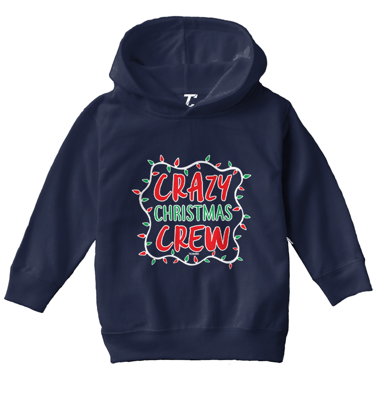 Crazy Christmas Crew - Santa Claus Xmas Lights Holiday Toddler/Youth Hoodie - Picture 7 of 12