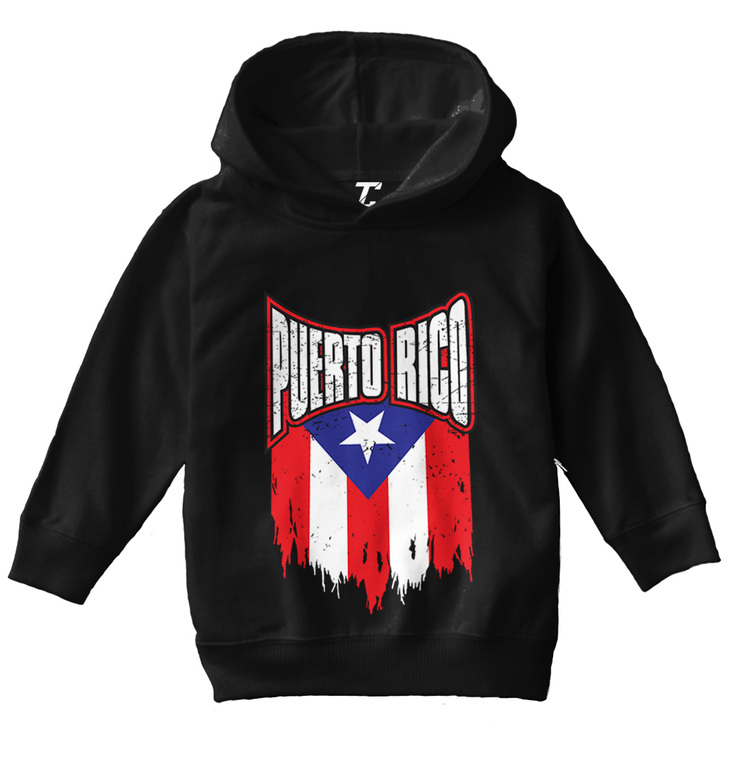 Puerto Rico - Torn Flag Strong Country Pride Proud Toddler/Youth Hoodie - Picture 2 of 12
