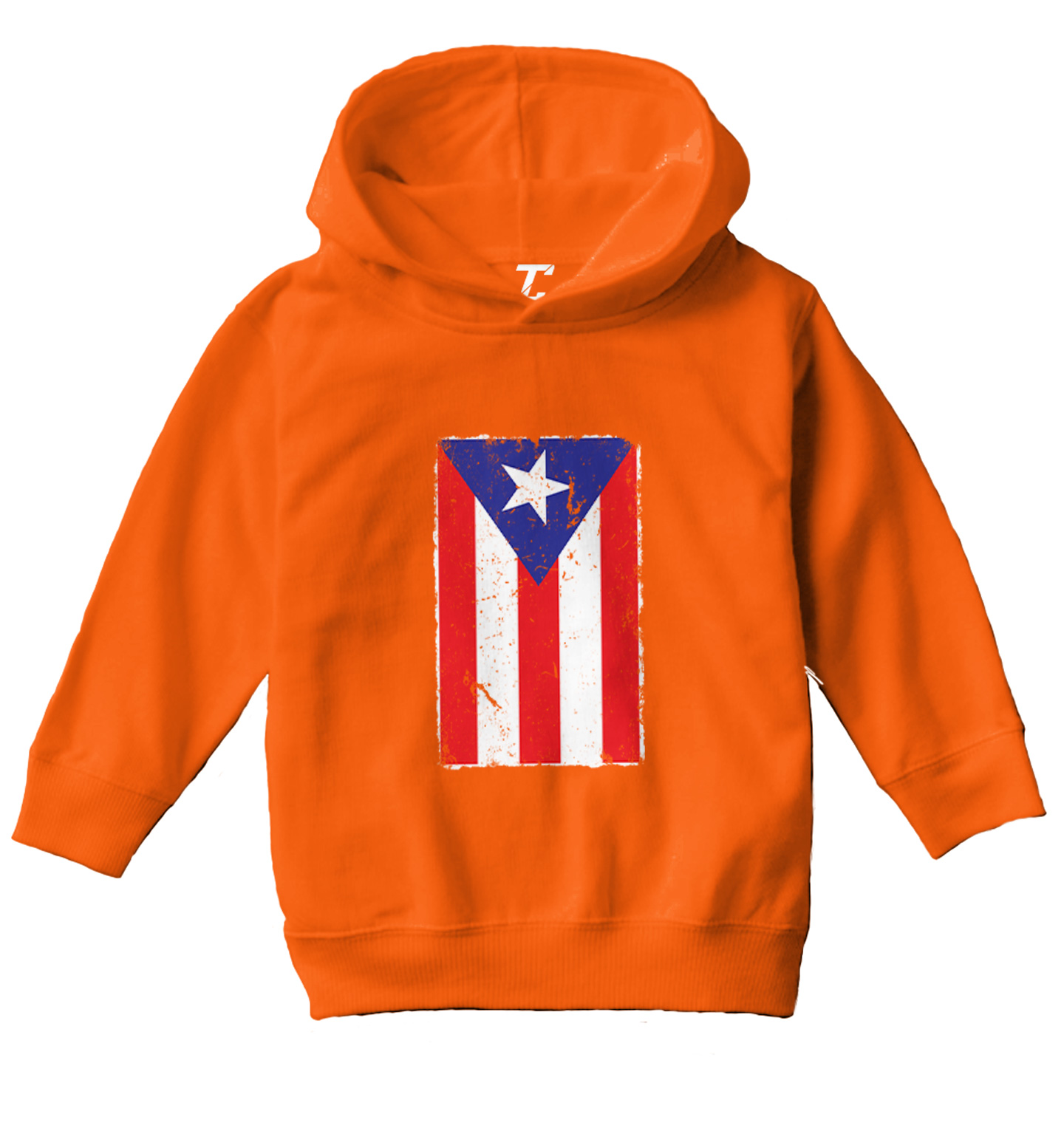 Strong Puerto Rican Distressed Pride Flag PR Youth Hooded Pullover Sweatshirts 