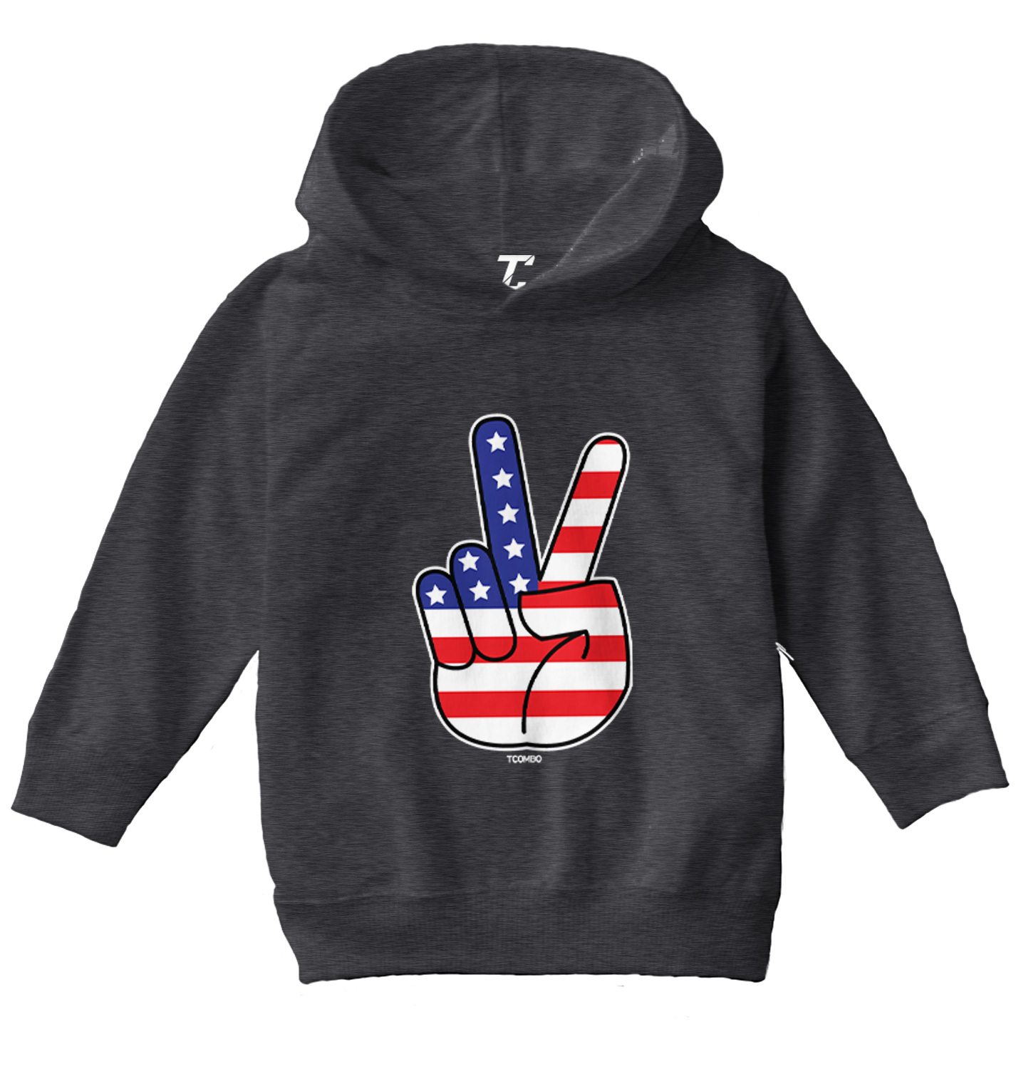 Peace Sign - American Flag USA United Staes 4th Of July Toddler/Youth Hoodie - Picture 3 of 12