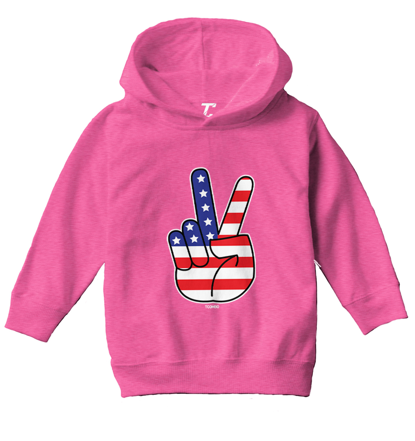 Peace Sign - American Flag USA United Staes 4th Of July Toddler/Youth Hoodie - Picture 4 of 12