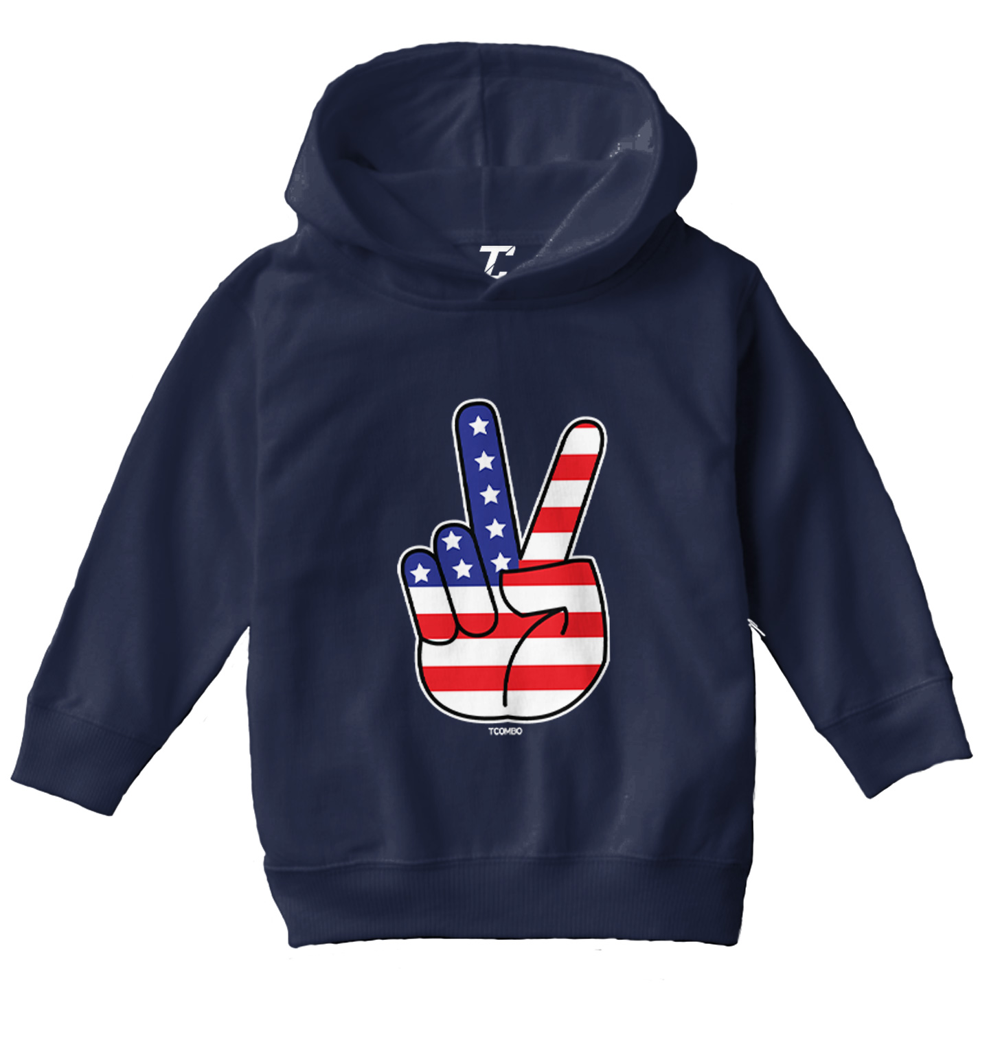 Peace Sign - American Flag USA United Staes 4th Of July Toddler/Youth Hoodie - Picture 7 of 12
