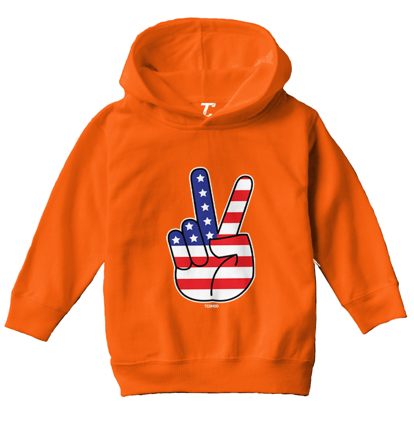 Peace Sign - American Flag USA United Staes 4th Of July Toddler/Youth Hoodie - Picture 8 of 12