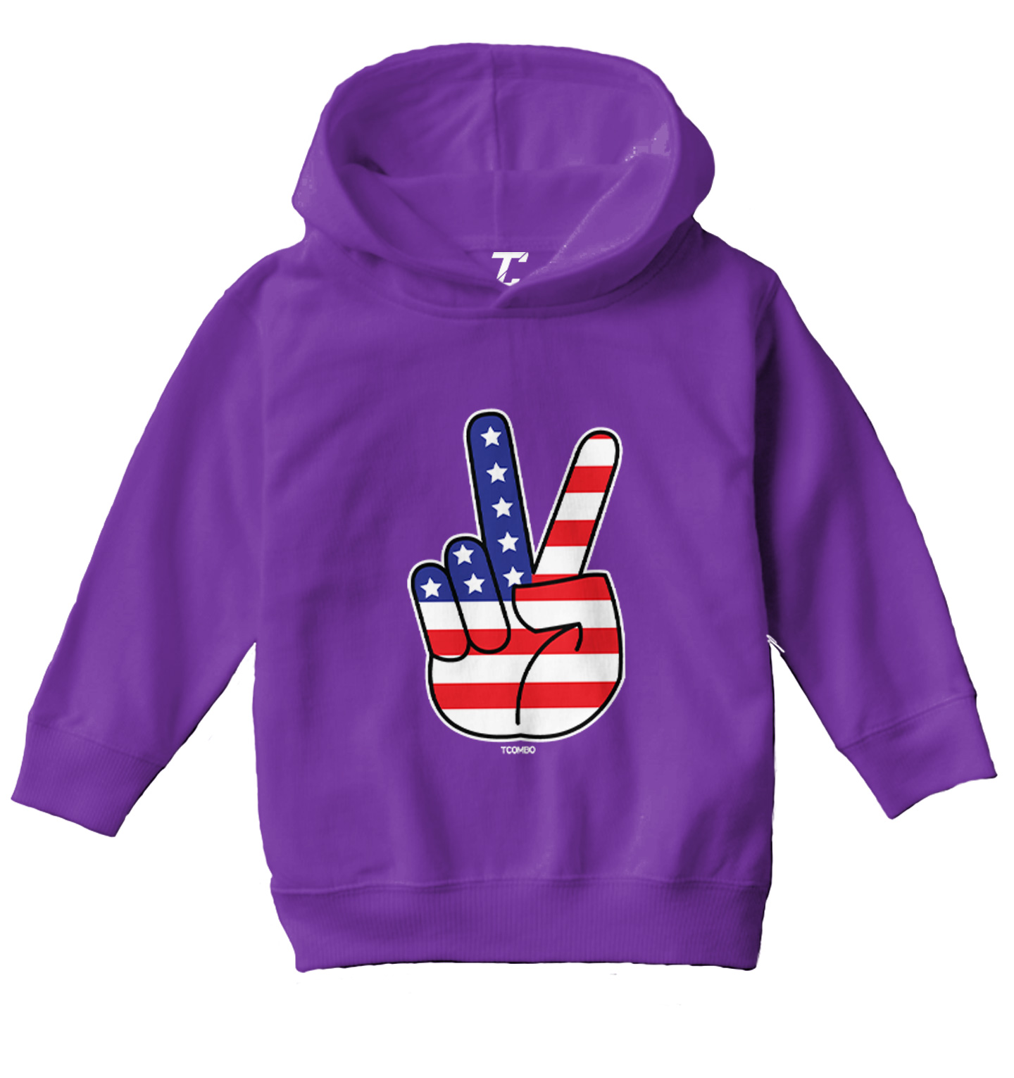 Peace Sign - American Flag USA United Staes 4th Of July Toddler/Youth Hoodie - Picture 9 of 12