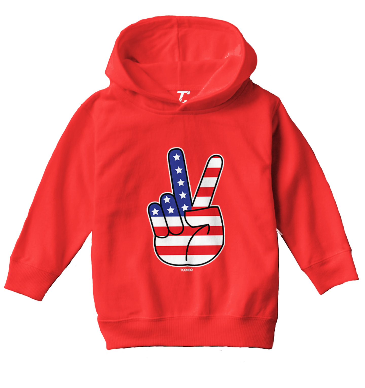 Peace Sign - American Flag USA United Staes 4th Of July Toddler/Youth Hoodie - Picture 10 of 12