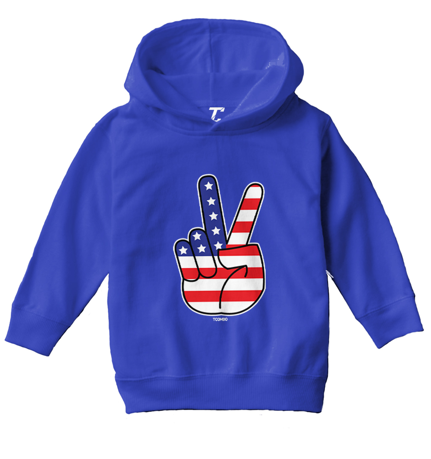 Peace Sign - American Flag USA United Staes 4th Of July Toddler/Youth Hoodie - Picture 11 of 12