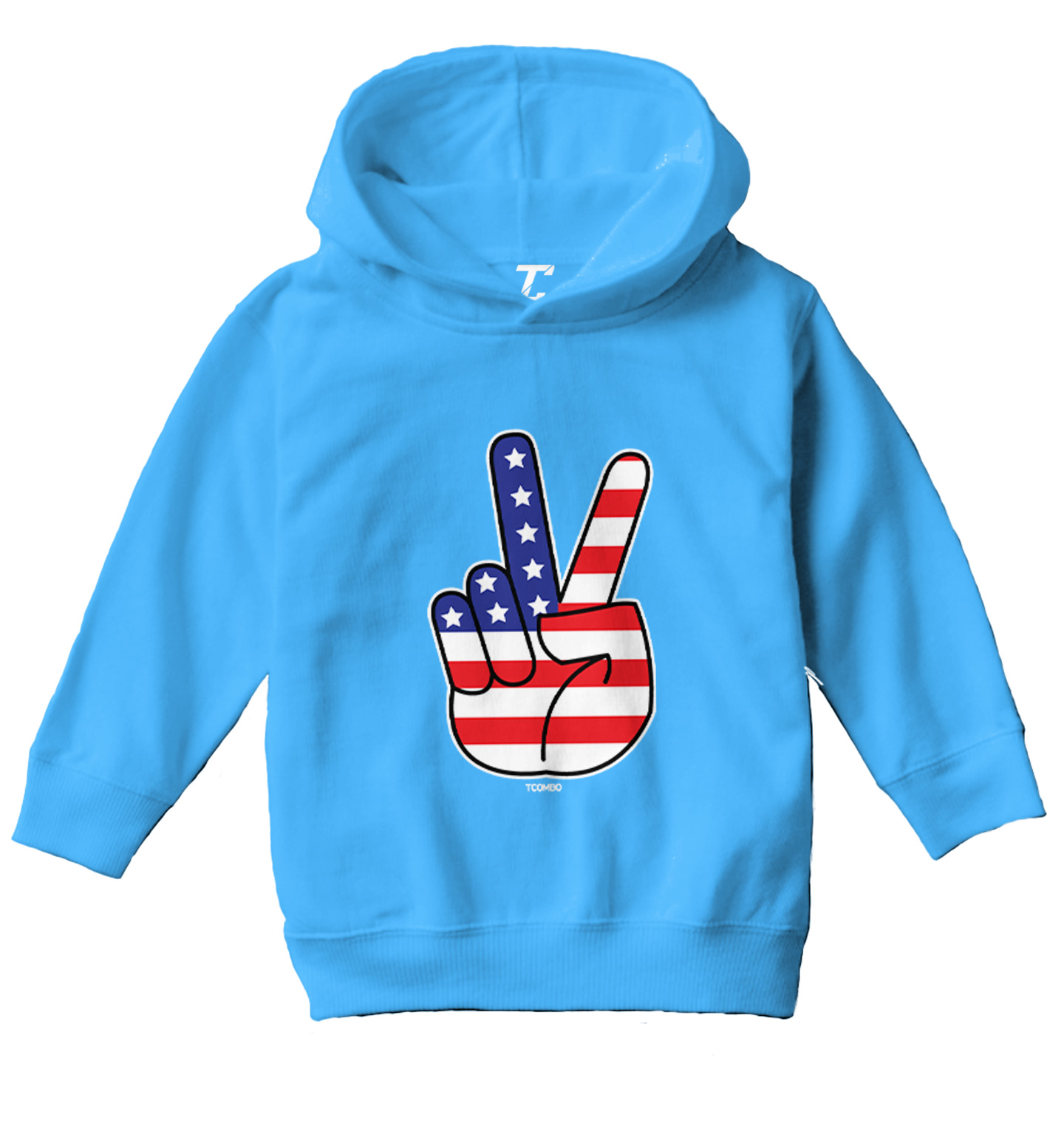 Peace Sign - American Flag USA United Staes 4th Of July Toddler/Youth Hoodie - Picture 12 of 12