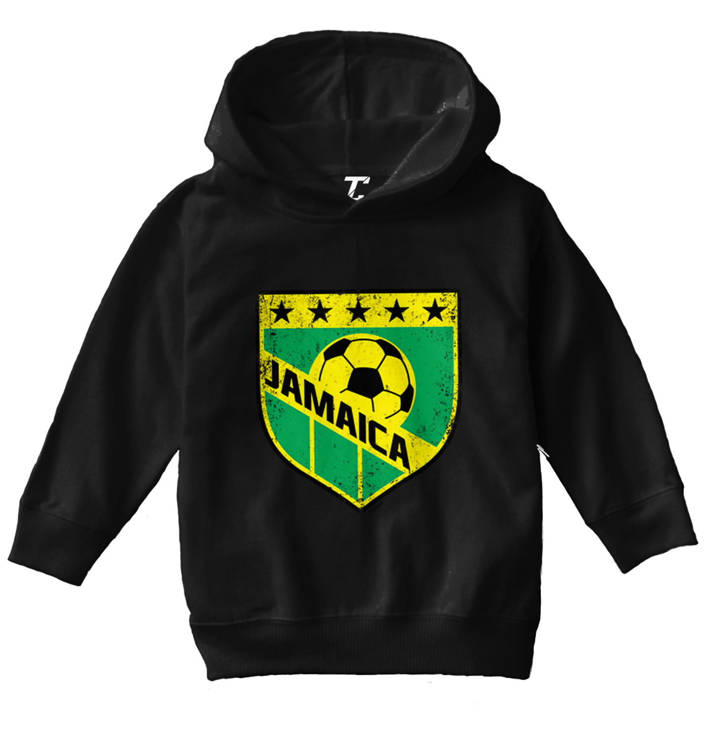 Jamaica Soccer - Distressed Badge Country Proud Pride Toddler/Youth Hoodie - Picture 2 of 12