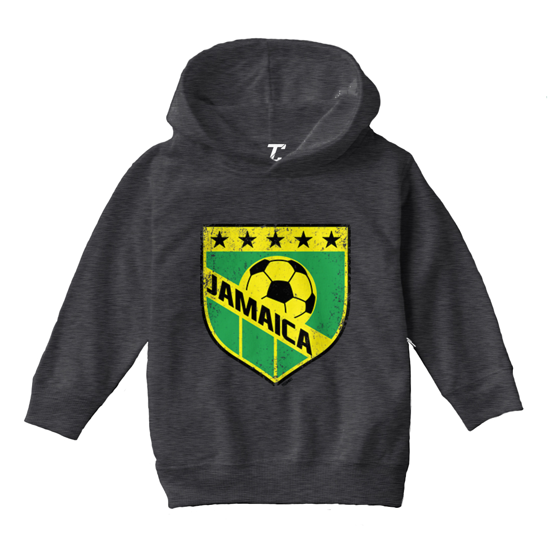 Jamaica Soccer - Distressed Badge Country Proud Pride Toddler/Youth Hoodie - Picture 3 of 12