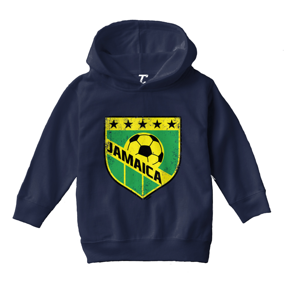 Jamaica Soccer - Distressed Badge Country Proud Pride Toddler/Youth Hoodie - Picture 7 of 12