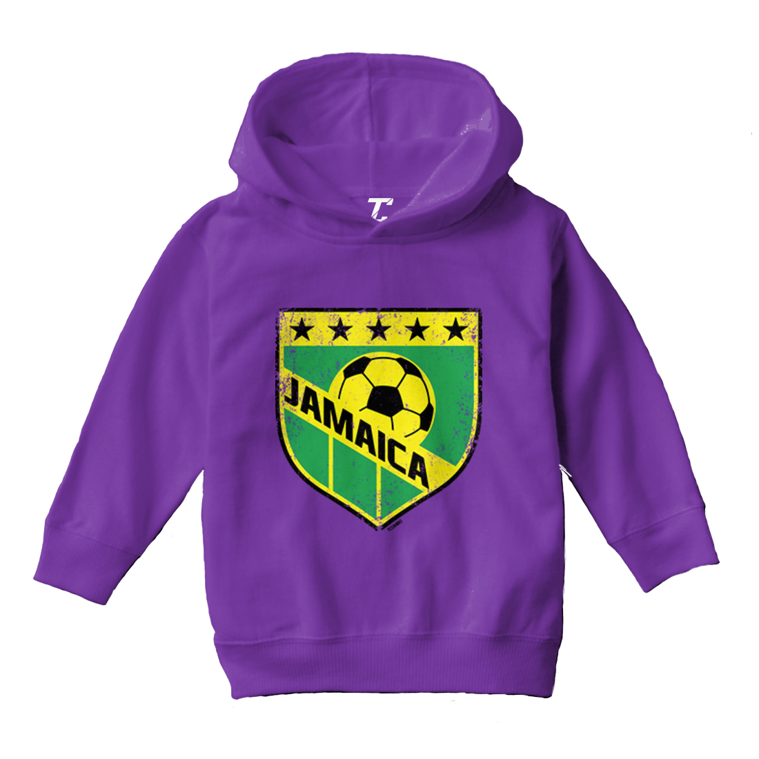 Jamaica Soccer - Distressed Badge Country Proud Pride Toddler/Youth Hoodie - Picture 9 of 12