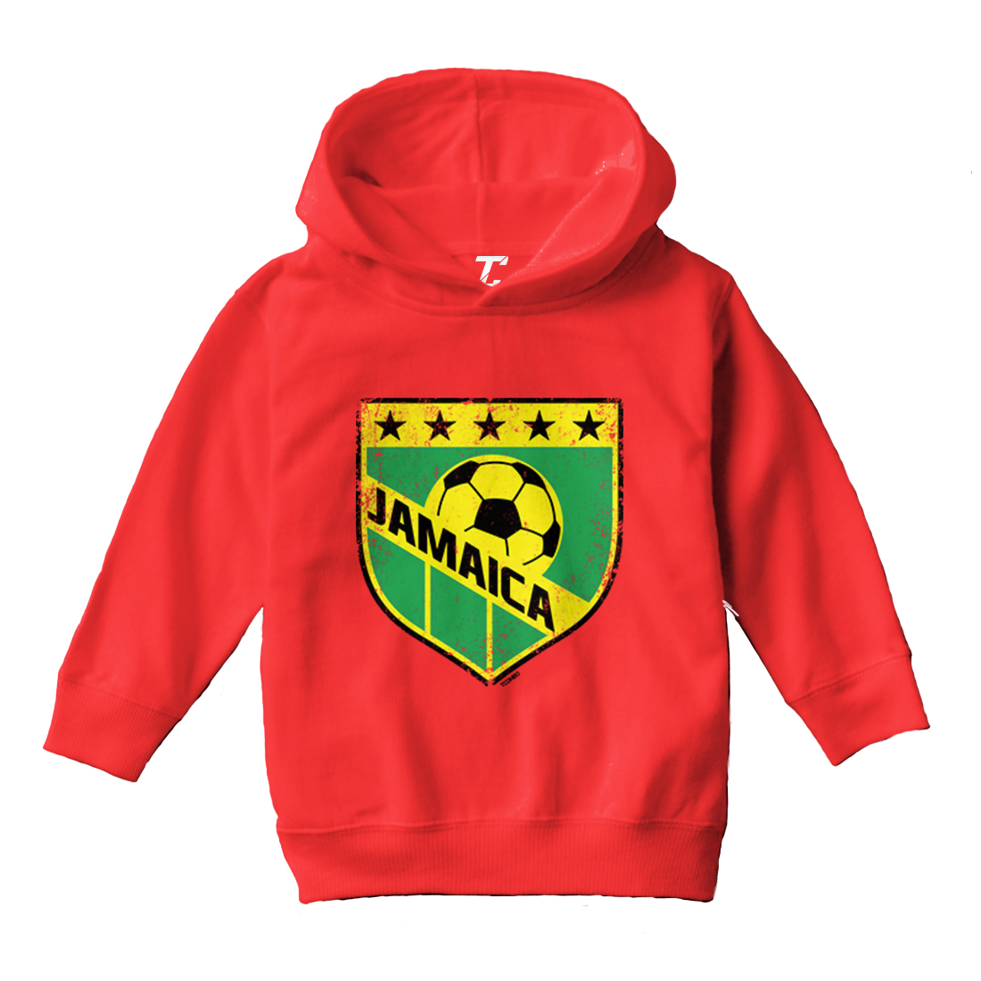 Jamaica Soccer - Distressed Badge Country Proud Pride Toddler/Youth Hoodie - Picture 10 of 12