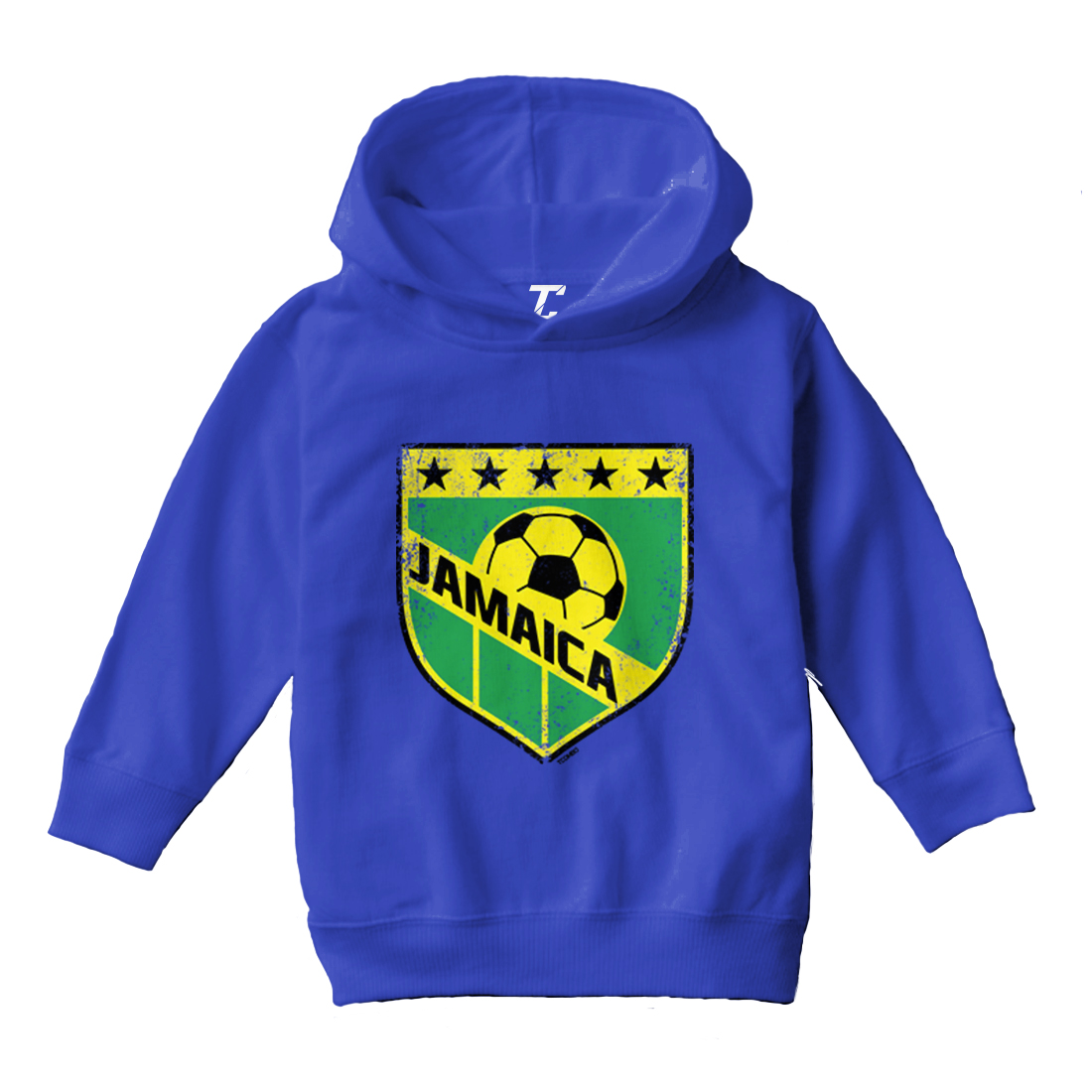 Jamaica Soccer - Distressed Badge Country Proud Pride Toddler/Youth Hoodie - Picture 11 of 12