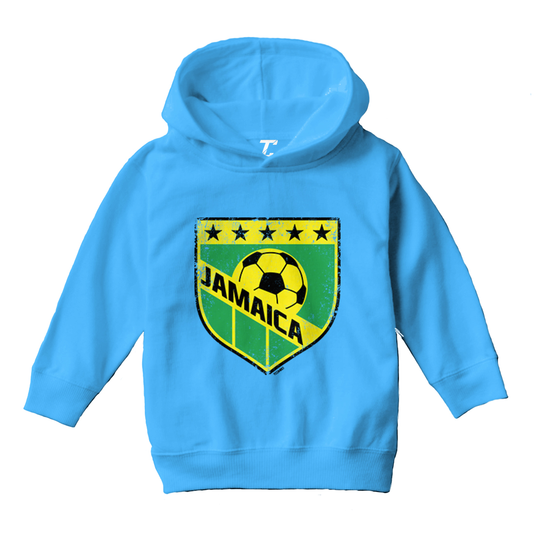 Jamaica Soccer - Distressed Badge Country Proud Pride Toddler/Youth Hoodie - Picture 12 of 12