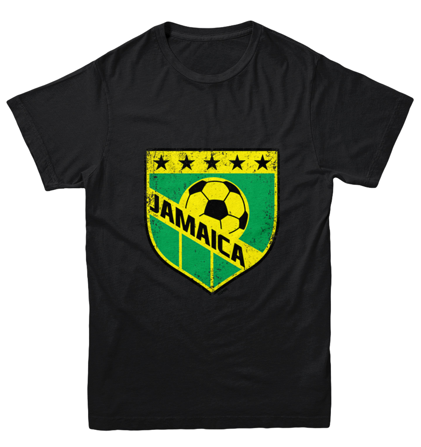 Jamaica Soccer - Distressed Badge Country Proud Pride Youth T-Shirt - Picture 2 of 20