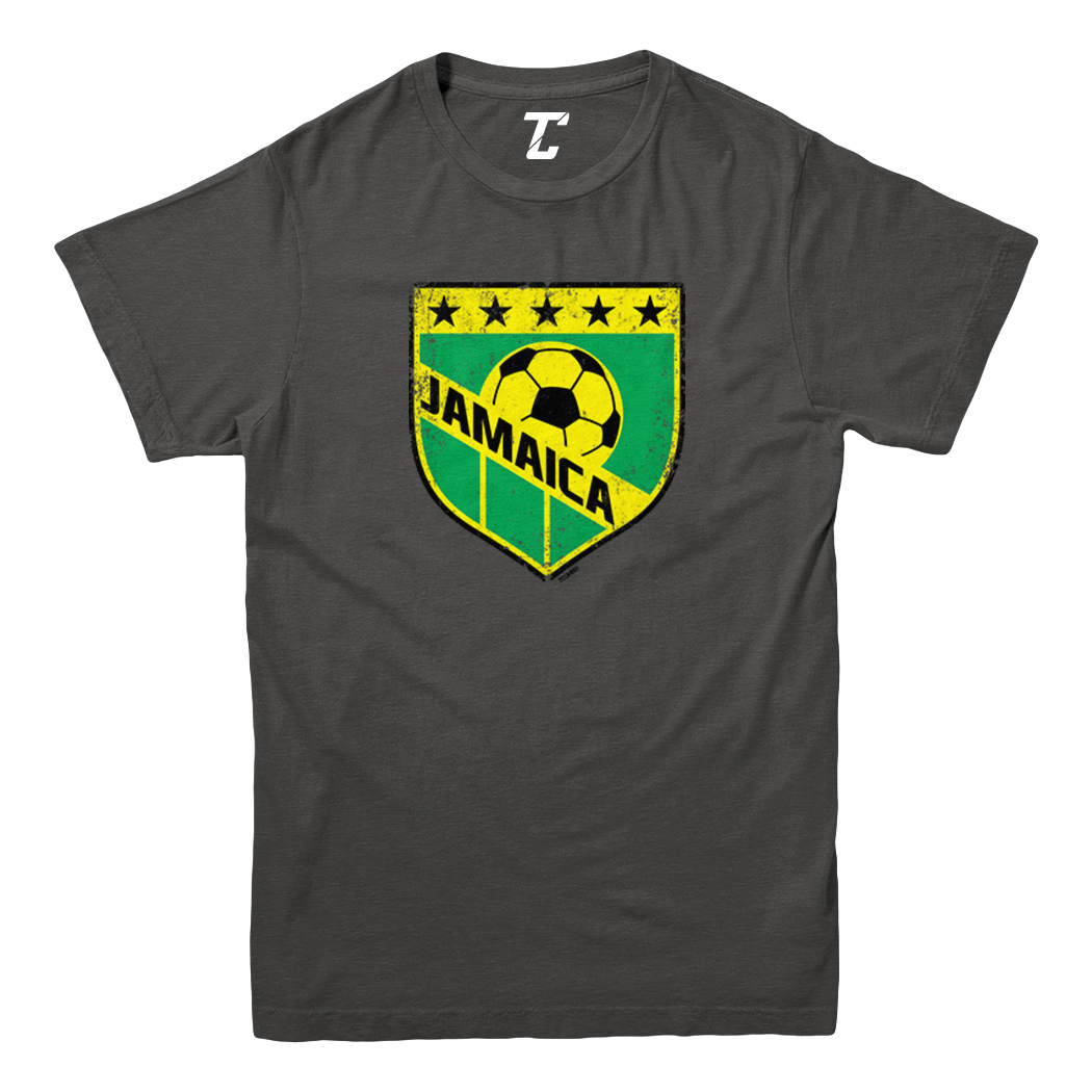 Jamaica Soccer - Distressed Badge Country Proud Pride Youth T-Shirt - Picture 3 of 20