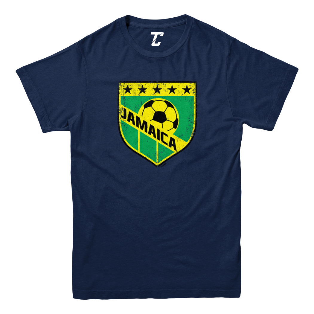 Jamaica Soccer - Distressed Badge Country Proud Pride Youth T-Shirt - Picture 7 of 20
