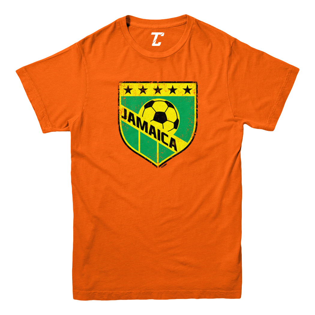 Jamaica Soccer - Distressed Badge Country Proud Pride Youth T-Shirt - Picture 8 of 20