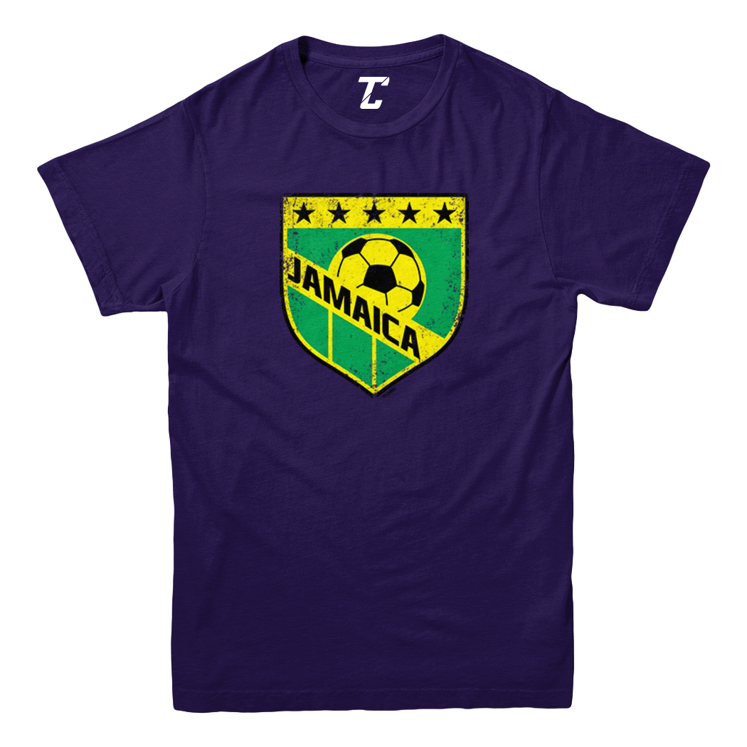 Jamaica Soccer - Distressed Badge Country Proud Pride Youth T-Shirt - Picture 10 of 20