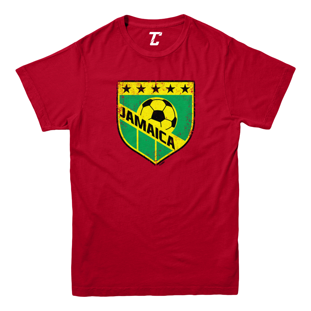 Jamaica Soccer - Distressed Badge Country Proud Pride Youth T-Shirt - Picture 11 of 20