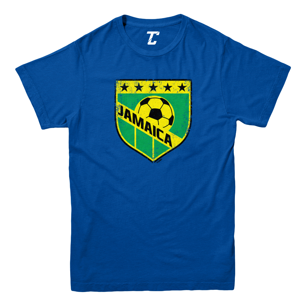 Jamaica Soccer - Distressed Badge Country Proud Pride Youth T-Shirt - Picture 12 of 20