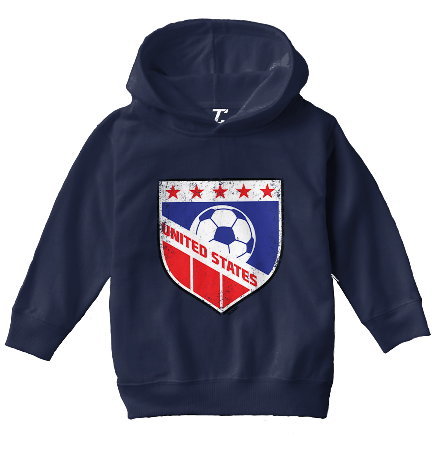 United States Soccer - Distressed USA Badge Pride Proud Toddler/Youth Hoodie - Picture 7 of 12