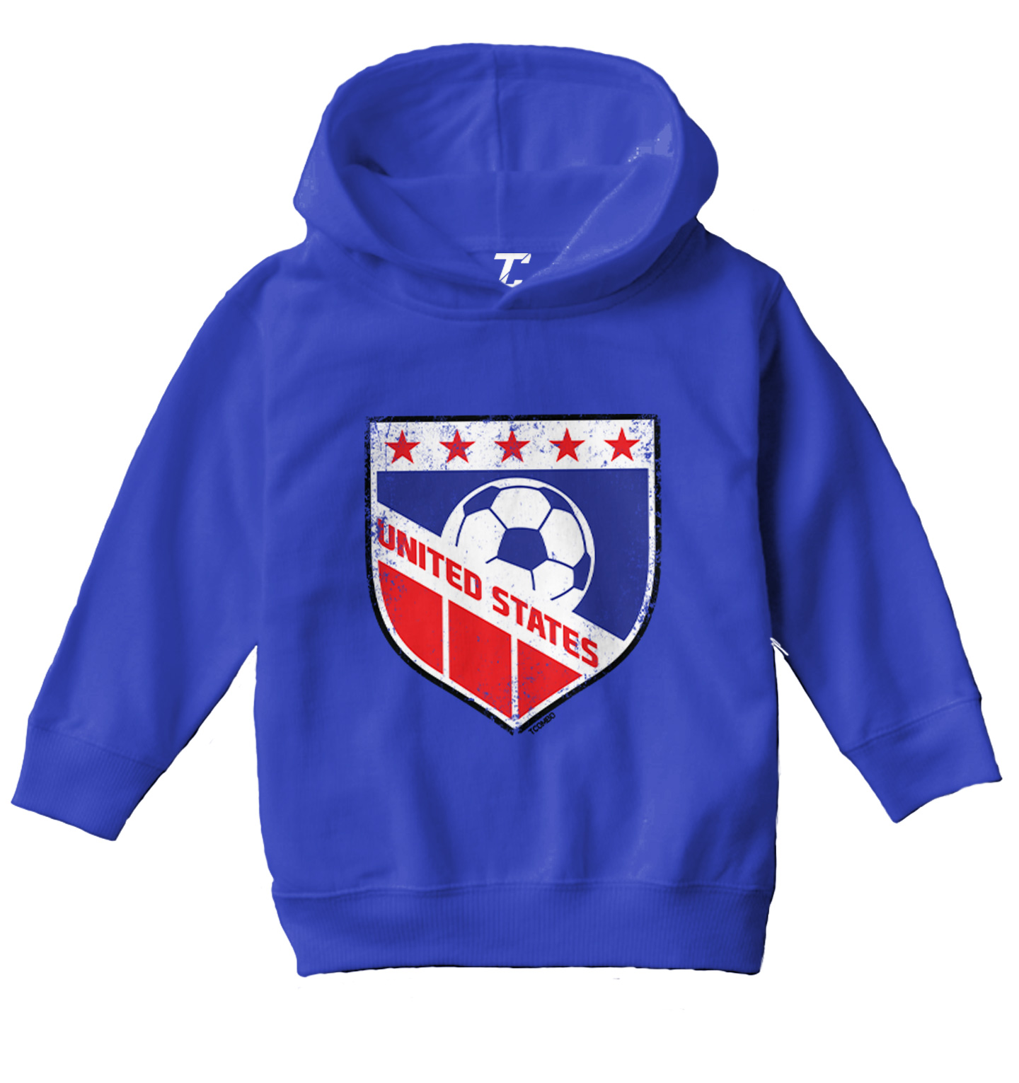 United States Soccer - Distressed USA Badge Pride Proud Toddler/Youth Hoodie - Picture 11 of 12