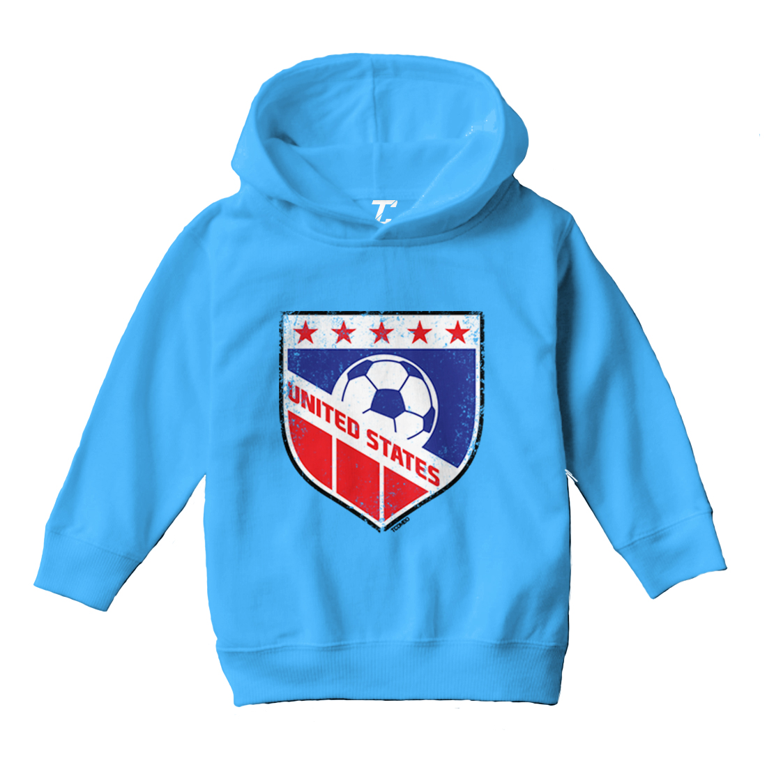United States Soccer - Distressed USA Badge Pride Proud Toddler/Youth Hoodie - Picture 12 of 12
