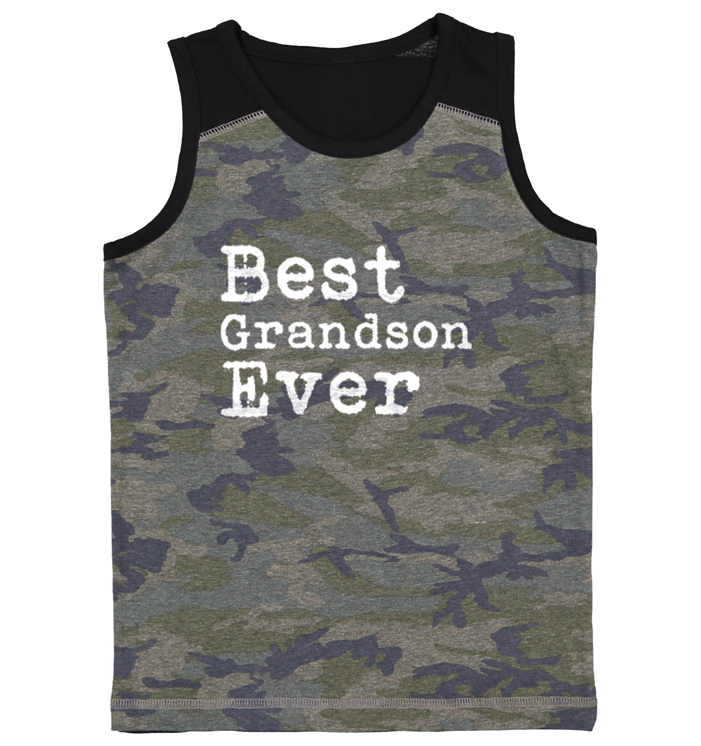 Best Grandson Ever - Grandma Grandpa Birthday Gift Youth Contrast Tank Top - Picture 2 of 7
