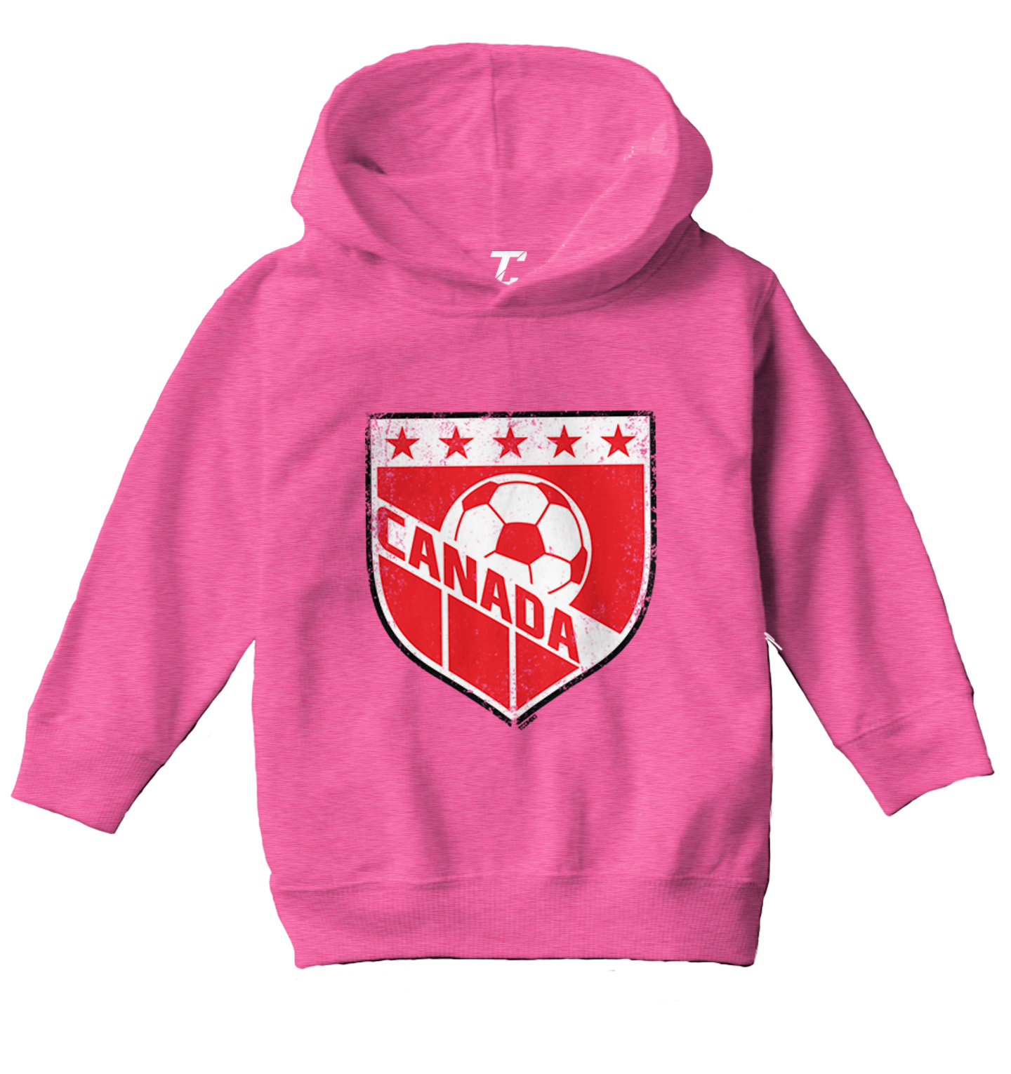 Canada Soccer - Distressed Canadian Badge Proud Pride Toddler/Youth Hoodie