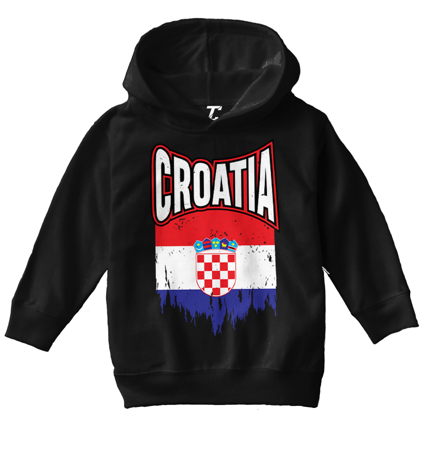 Croatia Torn Flag - Croatian Pride Proud Strong Toddler/Youth Hoodie - Picture 2 of 12