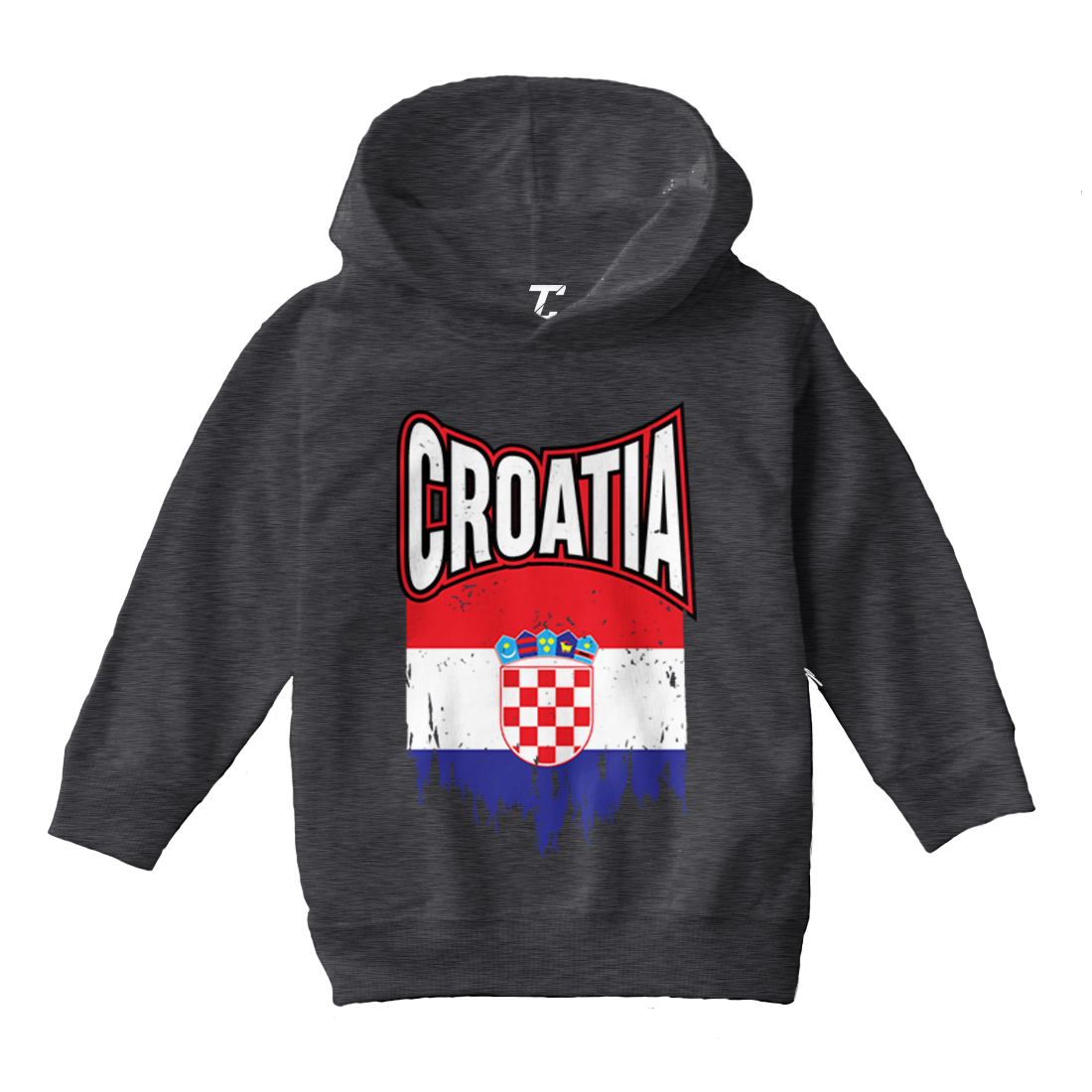 Croatia Torn Flag - Croatian Pride Proud Strong Toddler/Youth Hoodie - Picture 3 of 12