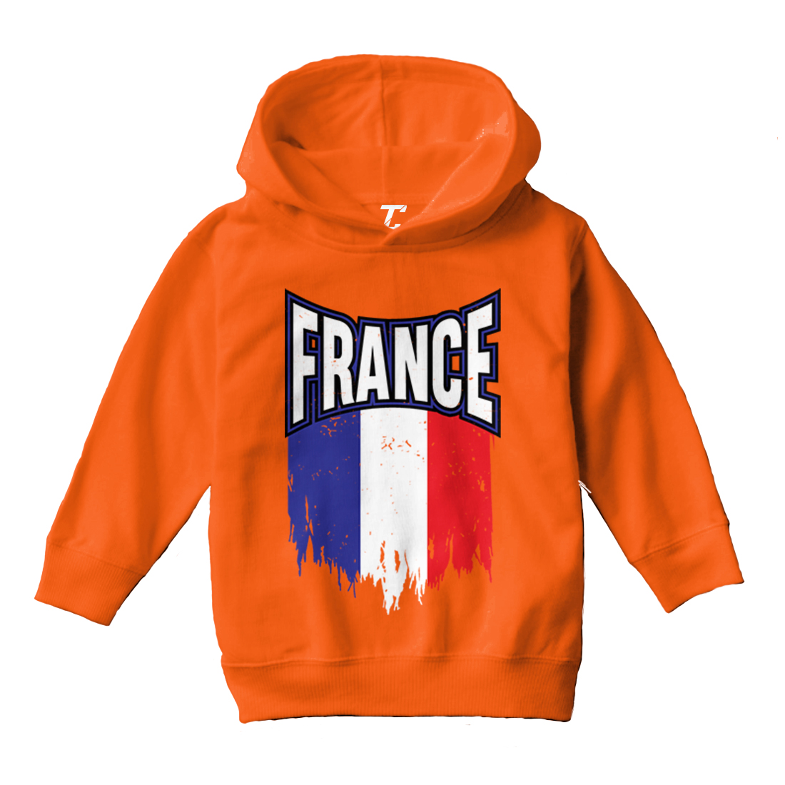 France Torn Flag - French Strong Country Proud Pride Toddler/Youth Hoodie - Picture 8 of 12