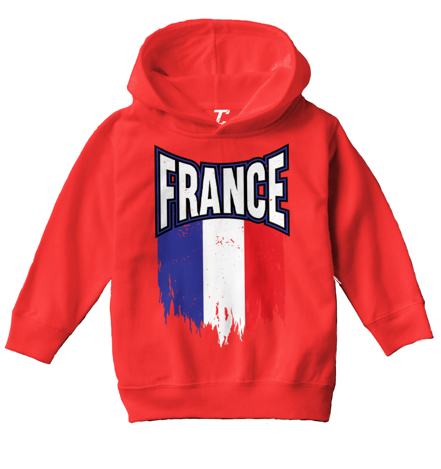 France Torn Flag - French Strong Country Proud Pride Toddler/Youth Hoodie - Picture 10 of 12
