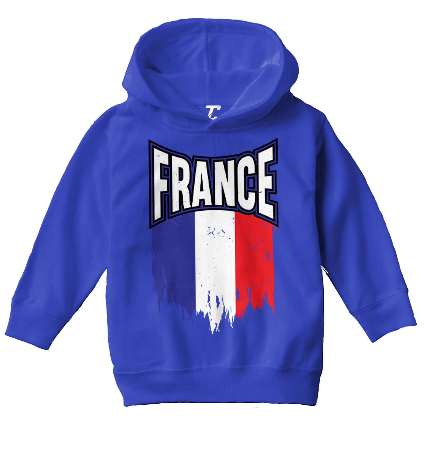 France Torn Flag - French Strong Country Proud Pride Toddler/Youth Hoodie - Picture 11 of 12