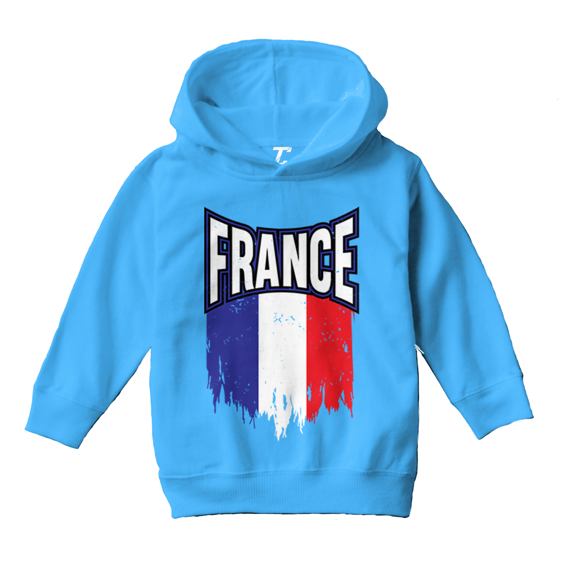 France Torn Flag - French Strong Country Proud Pride Toddler/Youth Hoodie - Picture 12 of 12