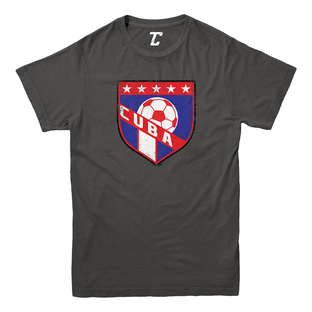 Cuba Soccer - Distressed Cuban Badge Proud Pride Youth T-Shirt - Picture 3 of 20