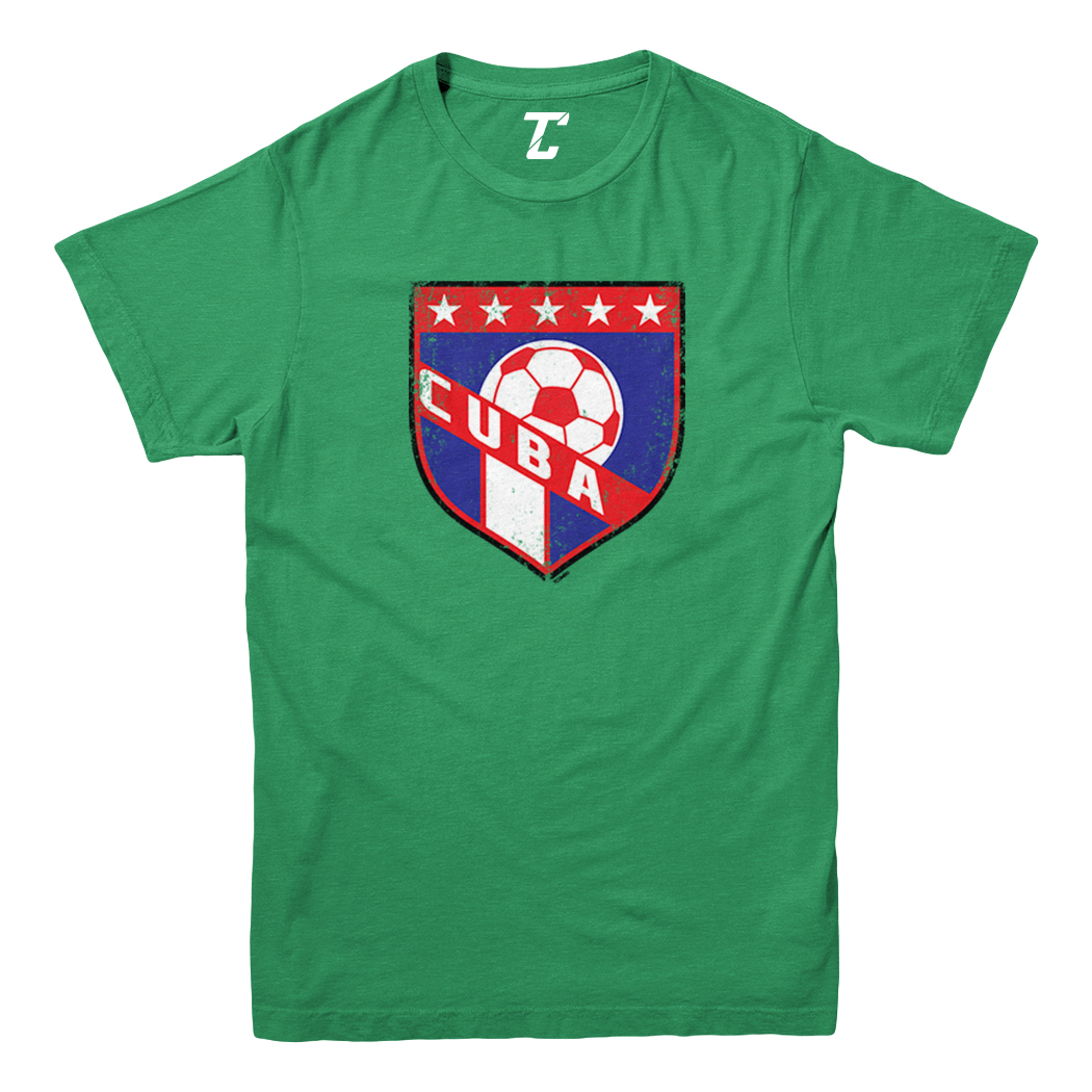 Cuba Soccer - Distressed Cuban Badge Proud Pride Youth T-Shirt - Picture 4 of 20