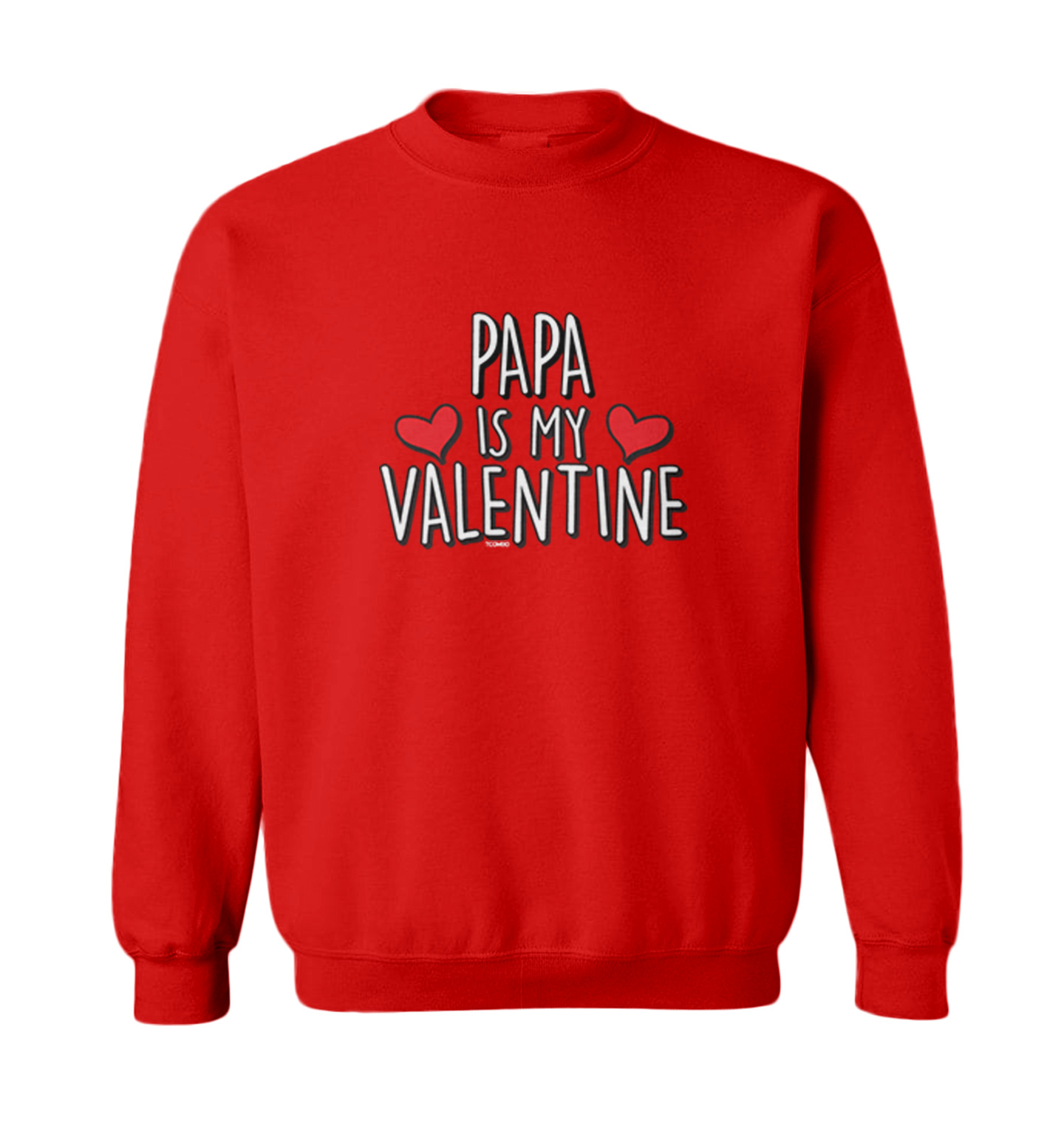 Papa Is My Valentine - Valentine's Day Love Heart Toddler Crewneck Sweater - Picture 7 of 8