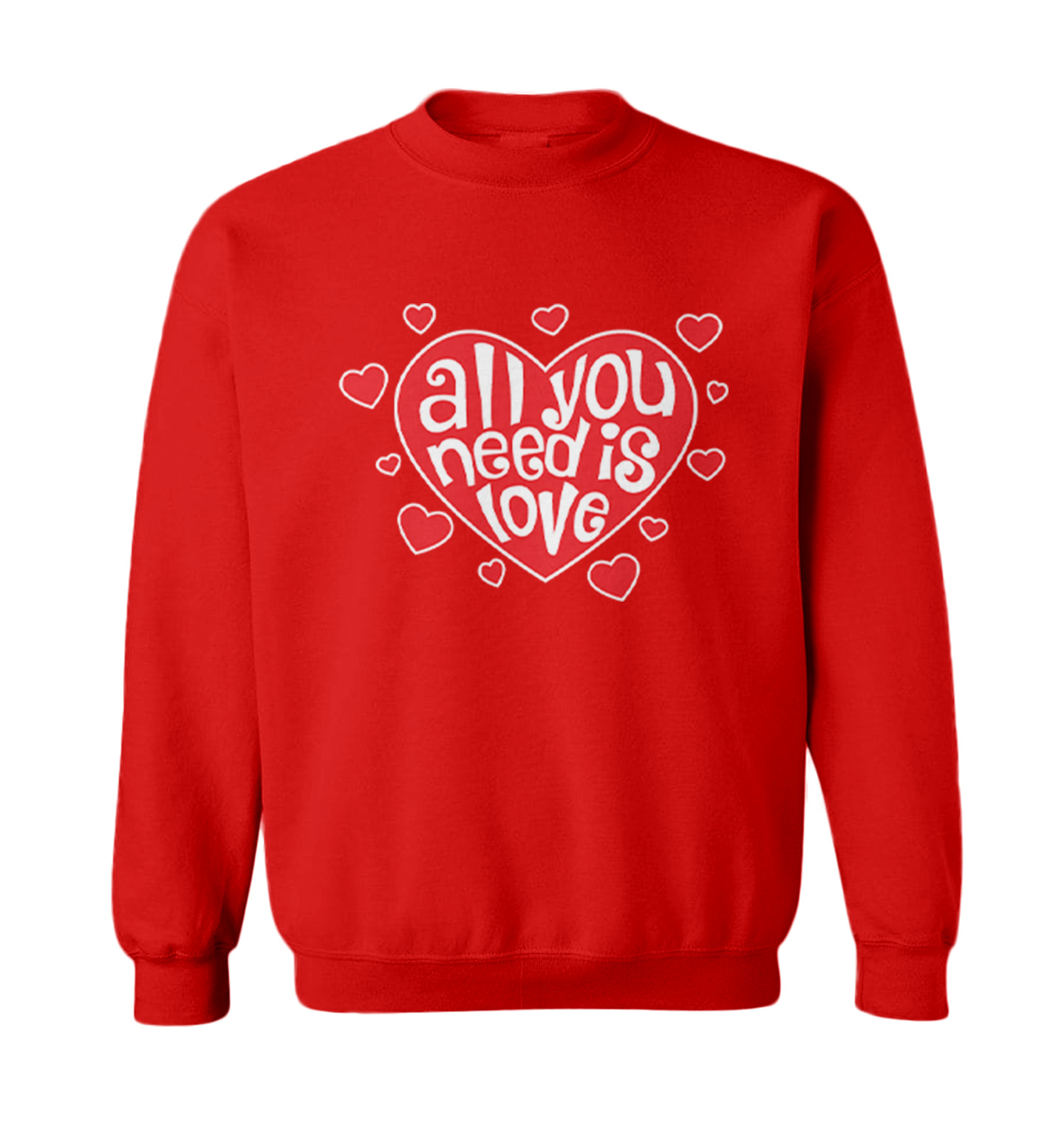 All You Need Is Love - Valentine's Day Heart Lyrics Toddler Crewneck Sweater - Picture 7 of 8