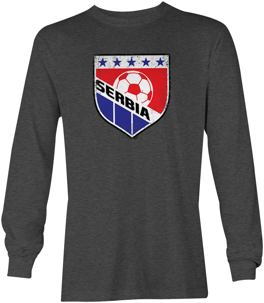 Serbia Soccer - Distressed Serbian Badge Proud Pride Youth T-Shirt - Picture 14 of 20