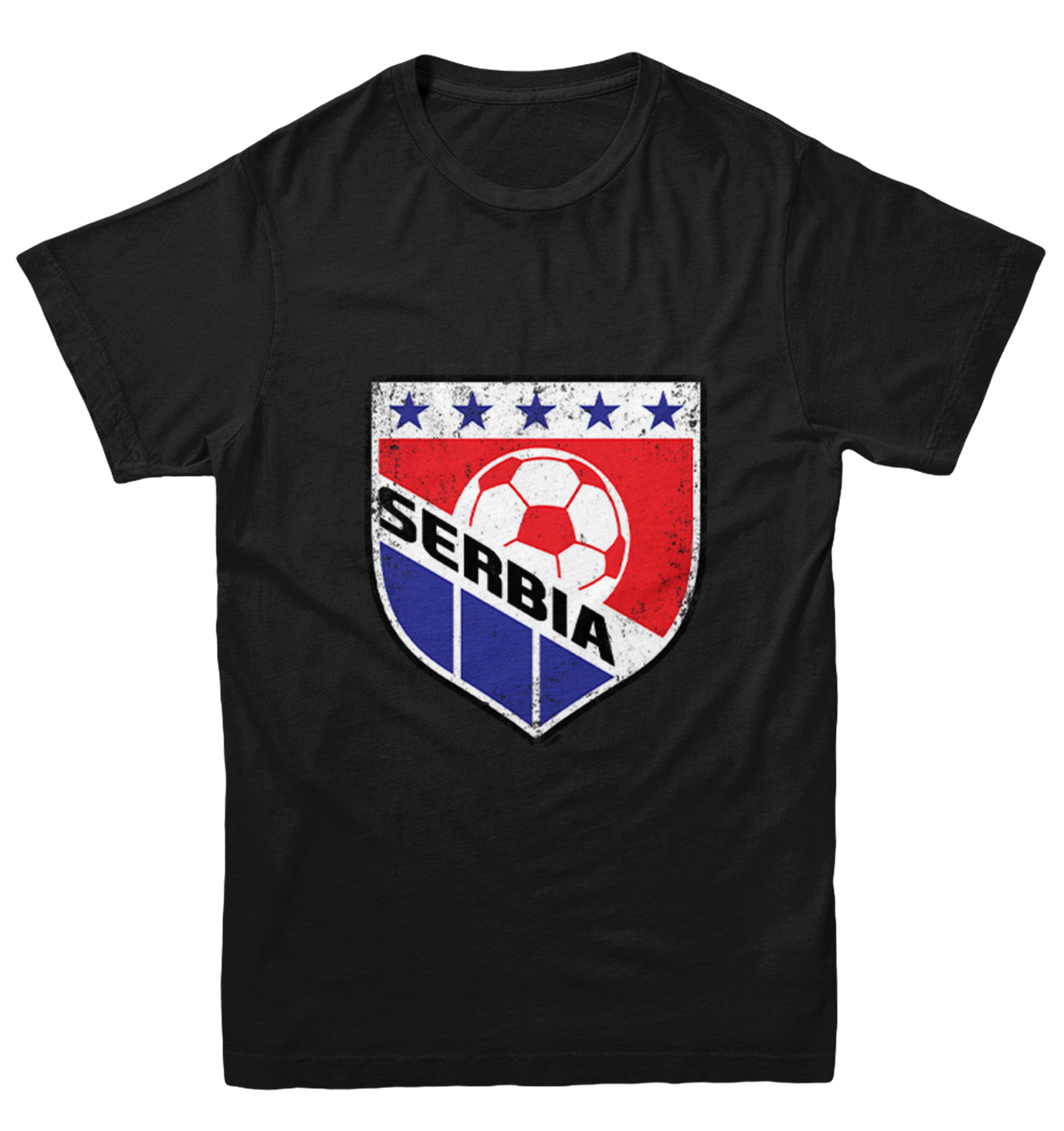 Serbia Soccer - Distressed Serbian Badge Proud Pride Youth T-Shirt - Picture 2 of 20