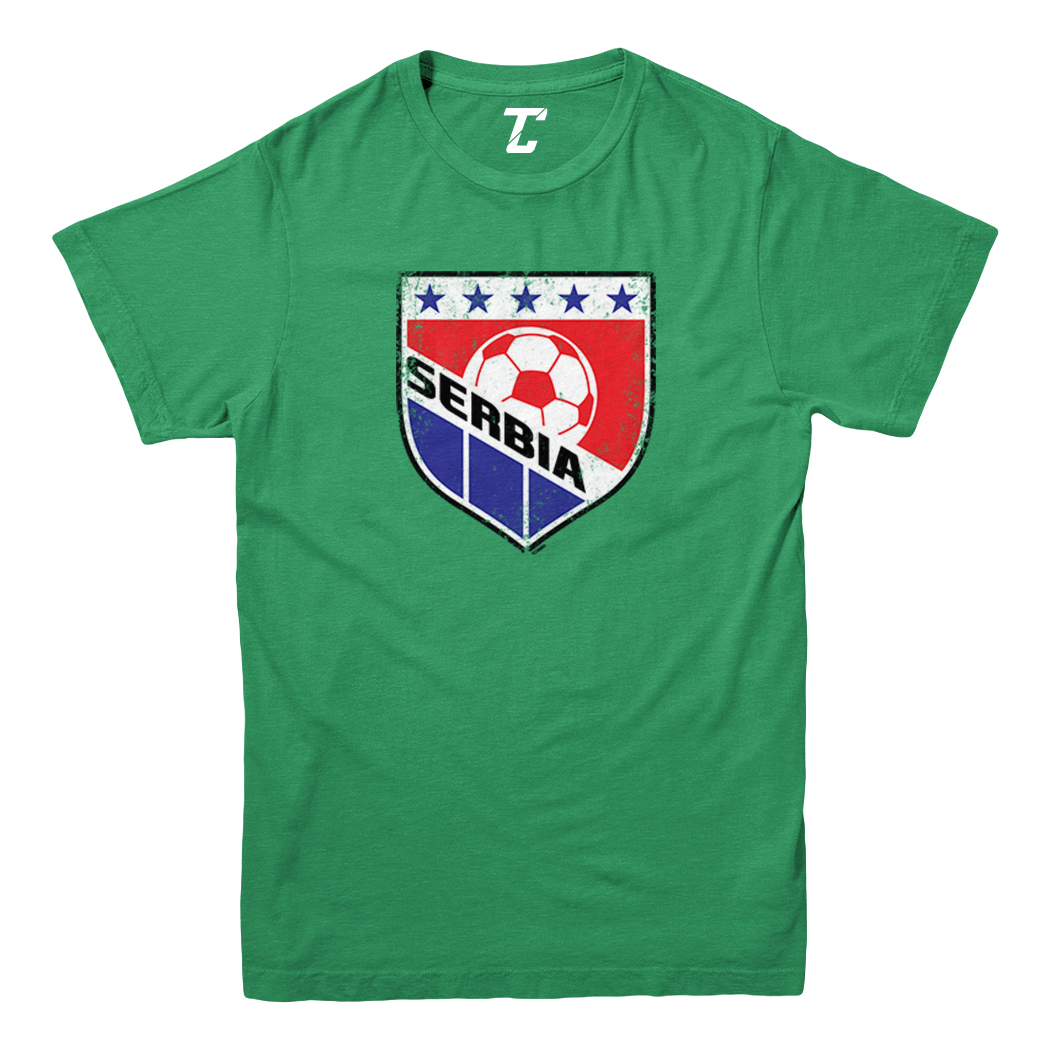 Serbia Soccer - Distressed Serbian Badge Proud Pride Youth T-Shirt - Picture 4 of 20