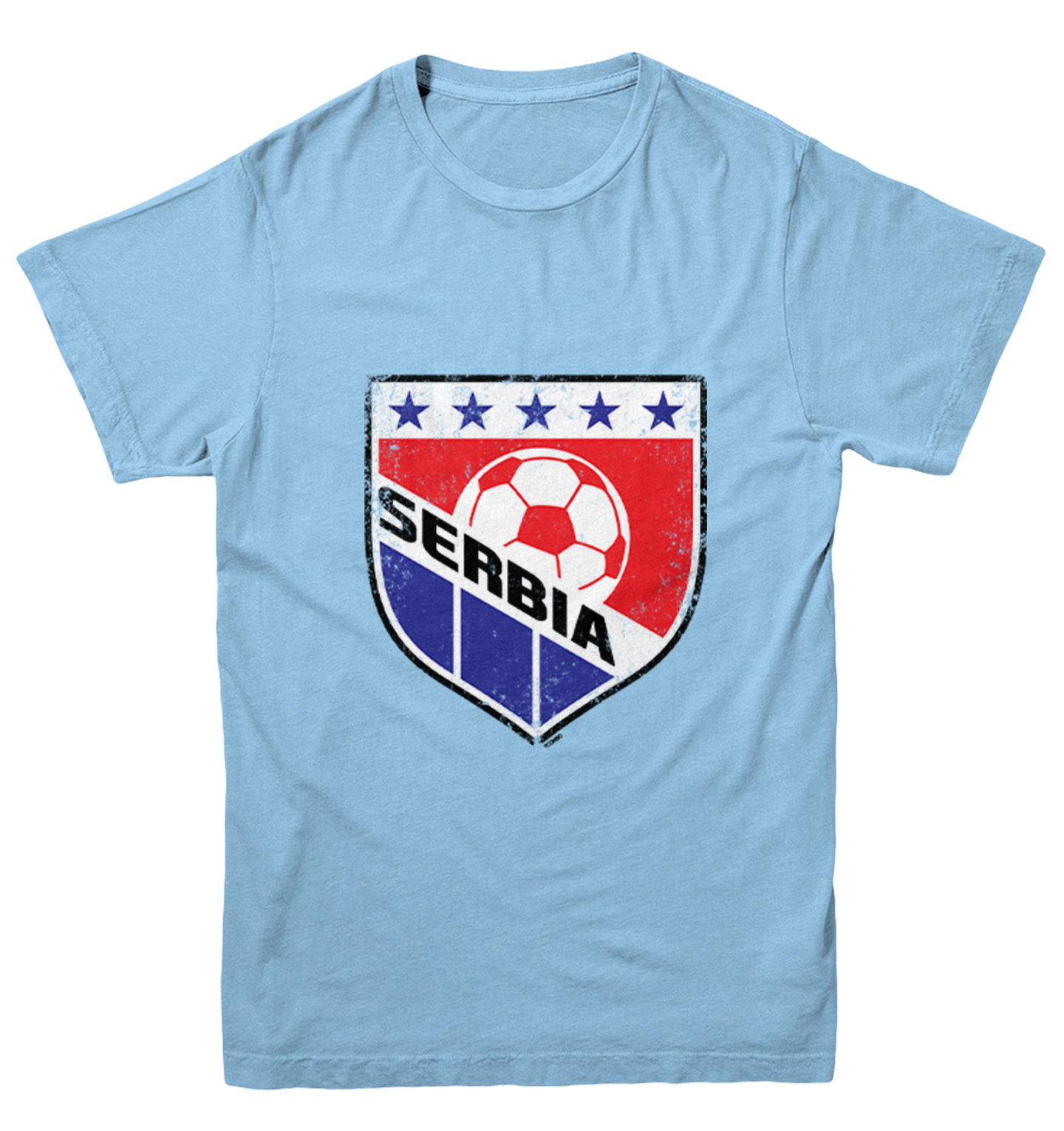 Serbia Soccer - Distressed Serbian Badge Proud Pride Youth T-Shirt - Picture 5 of 20