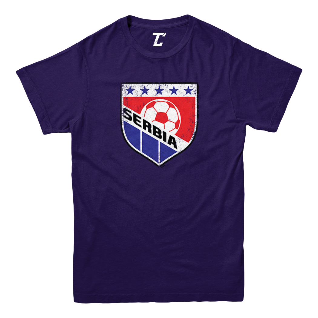 Serbia Soccer - Distressed Serbian Badge Proud Pride Youth T-Shirt - Picture 10 of 20
