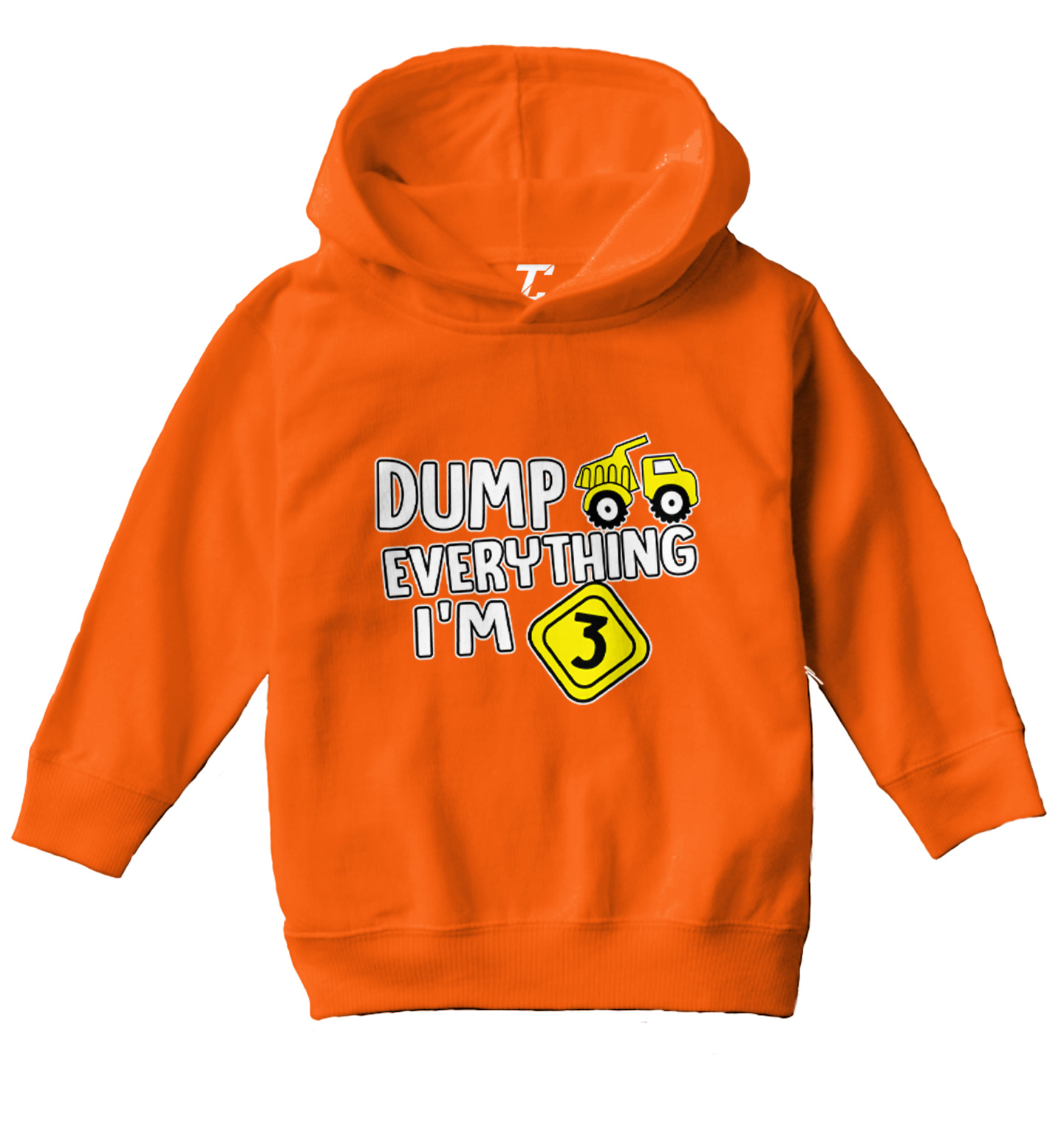 Dump Everything - I'm Three 3rd Birthday Party Shirt Toddler/Youth Hoodie - Picture 8 of 12