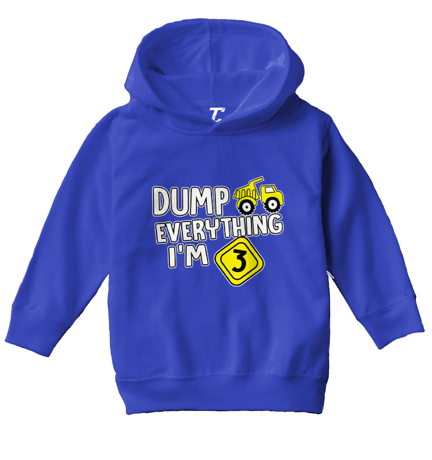 Dump Everything - I'm Three 3rd Birthday Party Shirt Toddler/Youth Hoodie - Picture 11 of 12