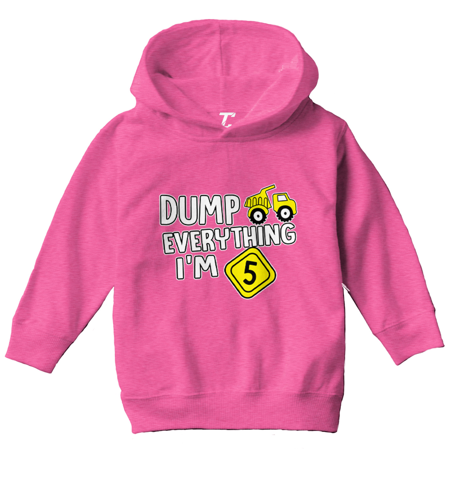 Dump Everything - I'm Five 5th Birthday Party Shirt Toddler/Youth Hoodie - Picture 4 of 12