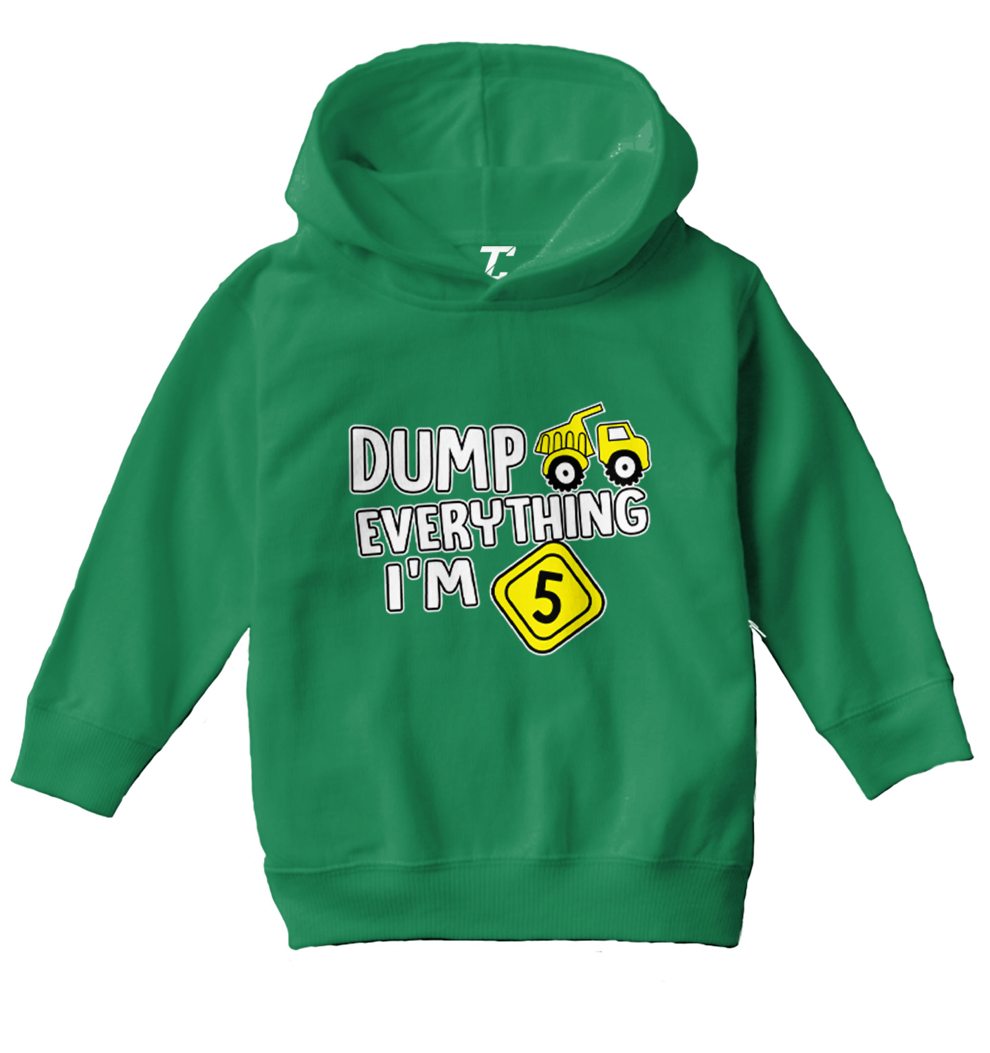 Dump Everything - I'm Five 5th Birthday Party Shirt Toddler/Youth Hoodie - Picture 5 of 12