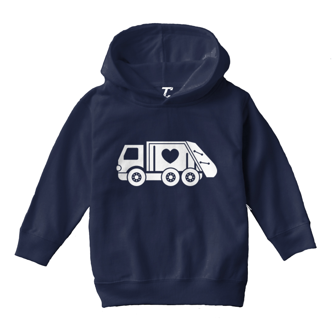 Valentine's Garbage Truck - Trash Heart Love Toddler/Youth Hoodie - Picture 7 of 12
